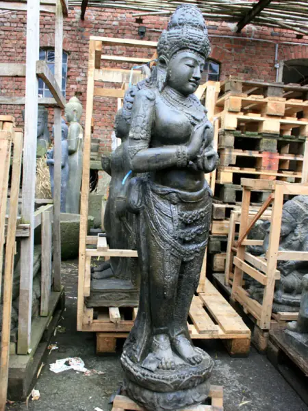 Product image 4 of the product “Standing Dewi Sri, cast stone, 153cm height, , Antique Finish ”